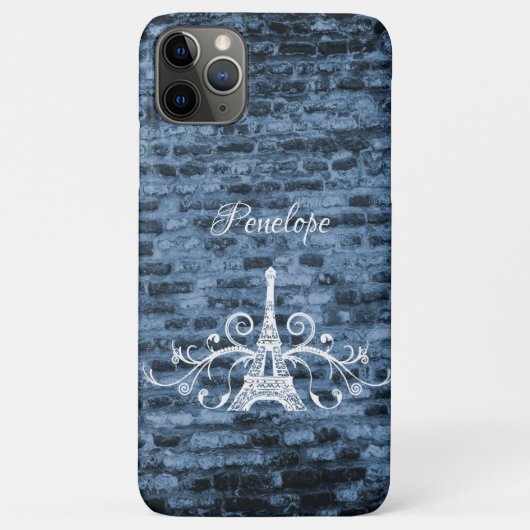 Blue Eiffel Tower Grunge Coque-Mate coque iphone (Dos)