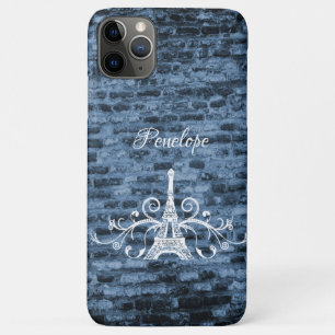 Blue Eiffel Tower Grunge Hoesje-Mate iPhone Case