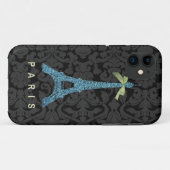 Blue Eiffel Tower in faux glitter Case-Mate iPhone Case (Achterkant (horizontaal))