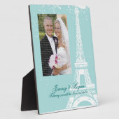 Blue Eiffel Tower Weddenschap Foto Plaques Fotoplaat (Zijkant)