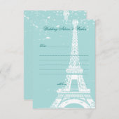 Blue Eiffel Tower Weddenschap Kaarten (Voorkant / Achterkant)