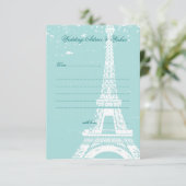 Blue Eiffel Tower Weddenschap Kaarten (Staand voorkant)