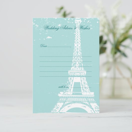 Blue Eiffel Tower Weddenschap Kaarten (Staand voorkant)