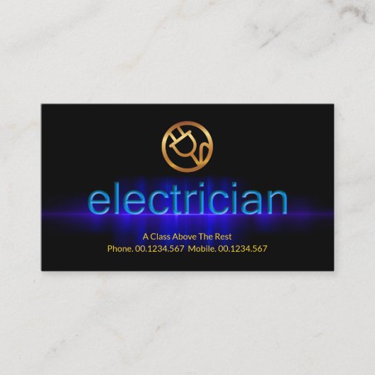 Blue Electriating Pulse Lightning Electricia Visitekaartje (Voorkant)