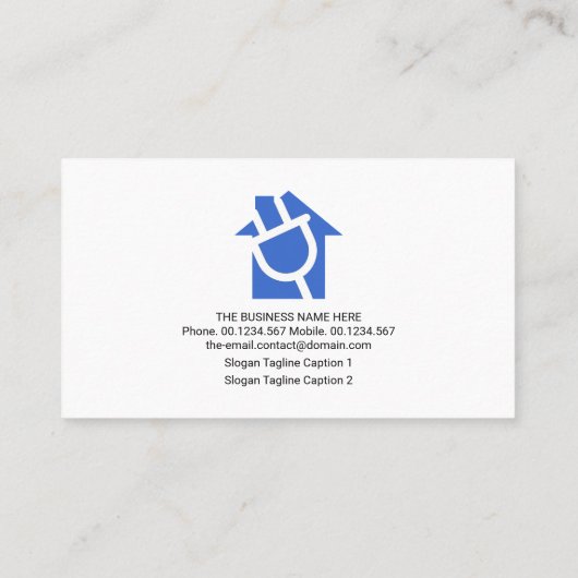 Blue Electric Button Panel Home Electrical Service Visitekaartje (Achterkant)