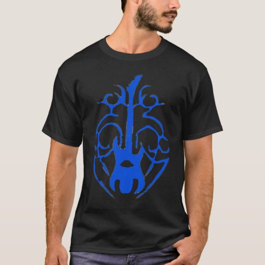 Blue Electric Guitar Symbol T-shirt (Voorkant)