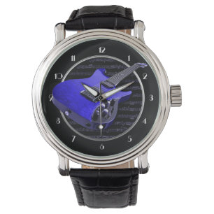 Blue Electric Guitar Wrist Watch Horloge