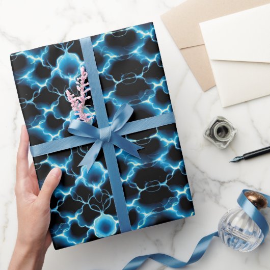 Blue Electric Synapse Repair Pattern Cadeaupapier (Geschenken)
