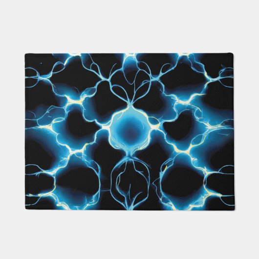 Blue Electric Synapse Repair Pattern Deurmat (Voorkant)