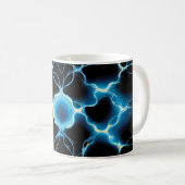 Blue Electric Synapse Repair Pattern Koffiemok (Voorkant rechts)