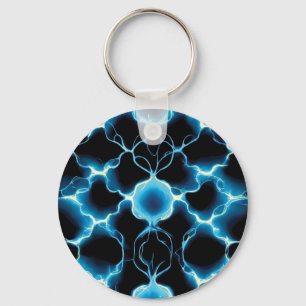 Blue Electric Synapse Repair Pattern Sleutelhanger