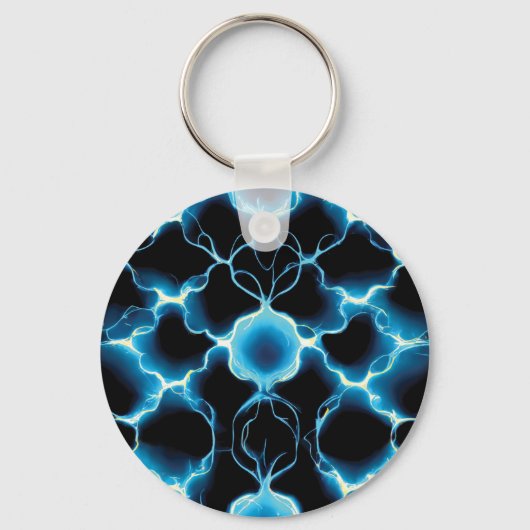 Blue Electric Synapse Repair Pattern Sleutelhanger (Voorkant)
