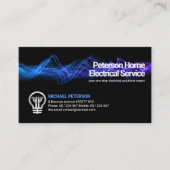 Blue Electro Lightning Bolt Electrice Service Visitekaartje (Voorkant)