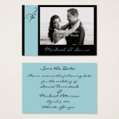 Blue Elegance Mini Enregistrer La Carte Date (Devant & derrière)