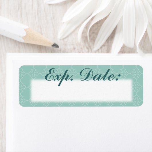 Blue Elegant Date d'expiration Étiquette (En situation)