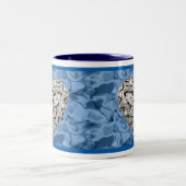 Blue Elegant Designer Heart Mok (Center)