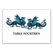 Blue Elegant Dragons Table Kaart (Achterkant)