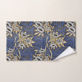 Blue Elegant Floral Vintage Motif (Serviette à main)