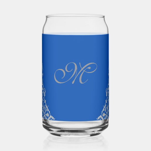 Blue Elegant Hanukkah Silver Menorah (Verso)