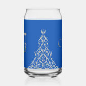 Blue Elegant Hanukkah Silver Menorah (Gauche)