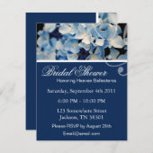 Blue Elegant Hydrangea Bridal Shower Invitations Kaart (Voorkant / Achterkant)