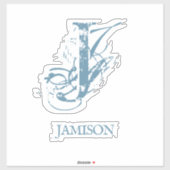 Blue Elegant Monogram Logo Name Business Bumper Sticker (Vel)