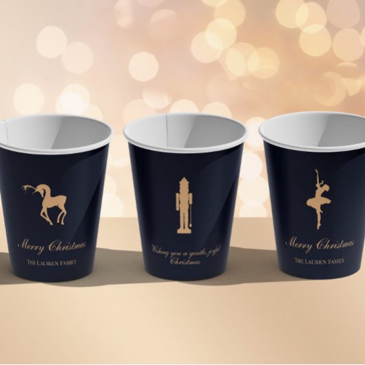 Blue elegant Nutcracker personalized cup Papieren Bekers