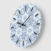 Blue Elegant Pattern-klok Grote Klok (Hoek)