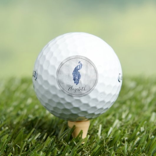 Blue Elegant Peacock Golf Balls Golfballen (Insitu Shirt)