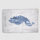 Blue Elegant Peacock Golf Towel Golfhanddoek (Horizontaal)