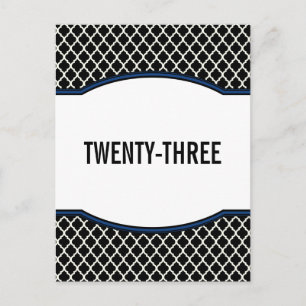 Blue Elegant Quatrefoil Table Number Briefkaart