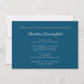 Blue Elegant Script Graduation Photo Invitation (Dos)