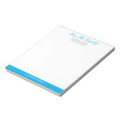 Blue Elegant Script Note van schooladviseur Notitieblok (Gedraaid)