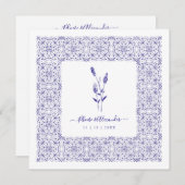 Blue Elegant Sophisticated Wedding Lace Wildflower (Voorkant / Achterkant)