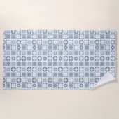 Blue Elegant Tile  Strandlaken (Voorkant)