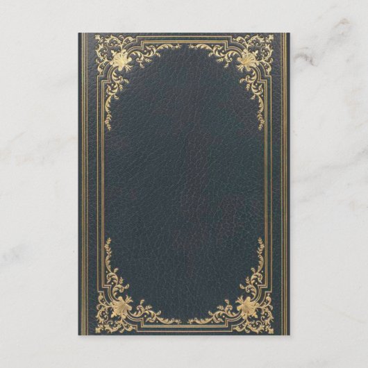 Blue Elegant Wedding Details - Goud Script Informatiekaartje (Achterkant)