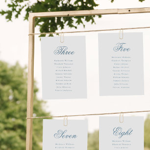 Blue Elegant Zitkaart Kaart Classic Script
