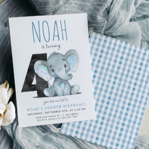 Blue Elephant 4e Invitation anniversaire