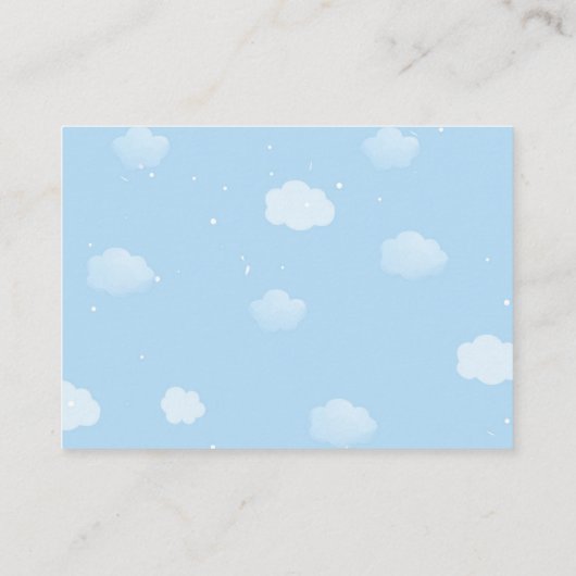 Blue Elephant Baby Book Request Baby shower Informatiekaartje (Achterkant)