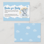 Blue Elephant Baby Book Request Baby shower Informatiekaartje (Voorkant / Achterkant)