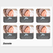 Blue Elephant Baby Boy Birth Announding Sticker (Vel)