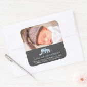 Blue Elephant Baby Boy Birth Announding Sticker (Envelop)