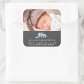 Blue Elephant Baby Boy Birth Announding Sticker (Tas)