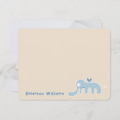 Blue Elephant Baby Boy Dank je kaart (Voorkant / Achterkant)