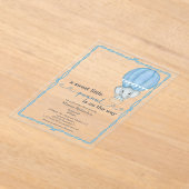 Blue Elephant Baby Boy Douche Invitation (Poser)