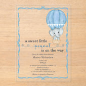 Blue Elephant Baby Boy Douche Invitation (Recto)
