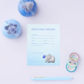 Blue Elephant Baby Boy Shower Predicted Game Flyer (Enkel)