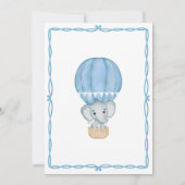 Blue Elephant Baby Boy Shower Uitnodiging (Achterkant)