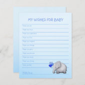 Blue Elephant Baby Boy Shower wenst Sjabloon (Voorkant / Achterkant)