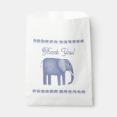 Blue Elephant Baby shower Bedankt Bedankzakje (Voorkant)